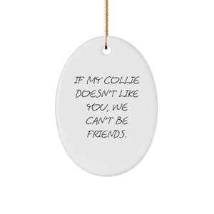 Funny Collie Dog Lover Gifts Collie Dog Oval Ornament for Women - Friends Gifts from Friends for Collie Dog Owners - Gifts for Men Women Collie Dog Friends - Image 1