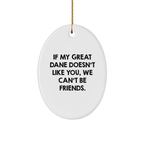 Funny Great Dane Dog Gifts, Oval Ornament for Men, Women, Friends, Coworkers, Family - Christmas Unique Gifts from Great Dane Dog Lovers - Image 1