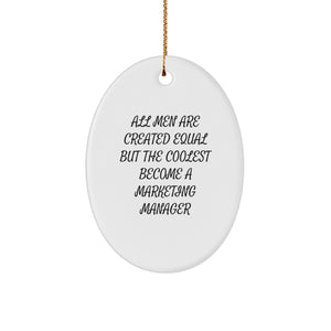 Funny Marketing Manager Gifts for Men Oval Ornament from Friends - Image 1