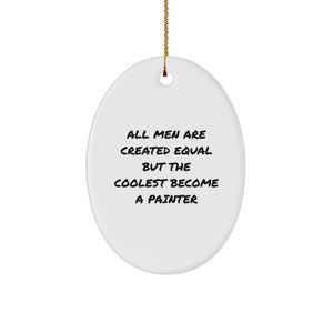 Funny Painter Oval Ornament Gifts from Men to Painter Friends and Family for Christmas Unique Decorations - Image 1