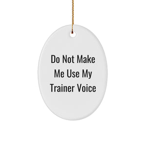 Trainer Oval Ornament Gifts from Men to Friends, Christmas Unique Trainer Voice Quotes, Oval Ornament for Trainers, Oval Shaped, White Color - Image 1