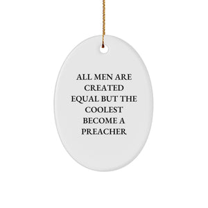 Funny Preacher Oval Ornaments Gifts from Men to Preacher Friends for Christmas Unique Decorations - Image 1