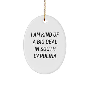 South Carolina Oval Ornament Gifts from Friends and Family - 'I Am Kind Of A Prime Selection In South Carolina' Funny Christmas Ornament for South Carolina Lovers - Image 1