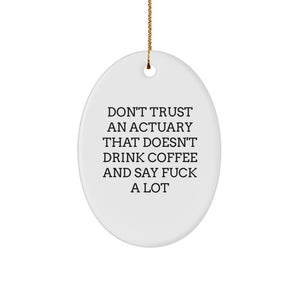 Funny Actuary Gifts for Him, Oval Ornament Ideas Christmas Unique Gifts from Friends to Coworkers - Image 1