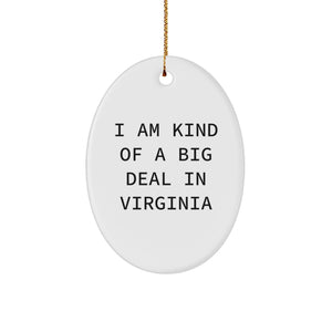 Funny Virginia Oval Ornament Gifts from Friends - 'I Am Kind Of A Prime Selection In Virginia' - Christmas Unique Gifts for Virginia - Image 1
