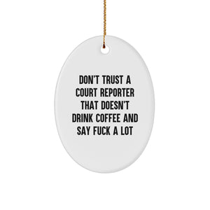 Funny Court Reporter Oval Ornament Gifts for Court Reporters by Friends and Family - Christmas Unique Gifts - Image 1