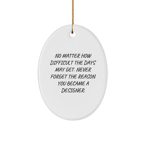 Funny Inspirational Designer Oval Ornament Gifts from Men for Women Friends Family, Oval Shaped White Designer Christmas Unique Gifts, Never Forget the Reason - Image 1