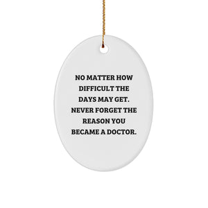 Funny Inspirational Doctor Gifts from Friends for Men Oval Ornament Christmas Decorations Never Forget the Reason You Became a Doctor - Image 1