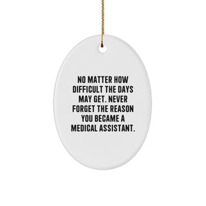Funny Medical Assistant Oval Ornament Gifts from Friends for Medical Assistants - Never Forget Reason Became - Christmas Unique - Image 1