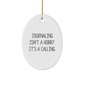 Journaling Oval Ornament Gifts from Friends for Journaling Lovers - Inspirational Christmas Unique Gifts - Image 1