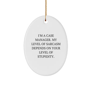 Funny Case Manager Oval Ornament Gifts from Family for Christmas Cheer - Image 1