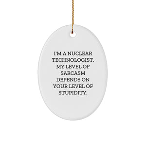 Sarcastic Nuclear Technologist Oval Ornament Gifts from Friends for Christmas - Image 1