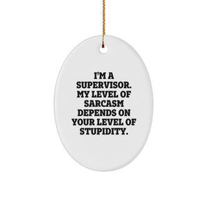 Funny Supervisor Quotes Oval Ornament Gifts from Friends and Family for Christmas Unique Decorations - Image 1