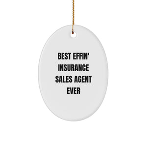 Funny Insurance Sales Agent Oval Ornament Gifts from Men to Insurance Sales Agent Friends for Christmas Unique - Image 1