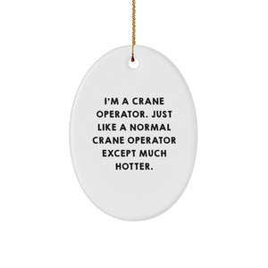 Funny Crane Operator Gifts from Friends - I'm A Crane Operator Oval Ornament for Men, Women, Coworkers, Family, Christmas Unique Gifts - Image 1