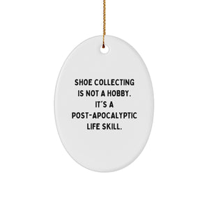 Funny Shoe Collecting Oval Ornament Gifts from Friends for Men Women Christmas Unique - Image 1