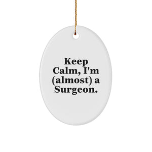 Funny Surgeon Gifts for Men Christmas Unique Oval Ornament Keepsake - Gifts from Friends and Family - Perfect for Surgeons - Image 1