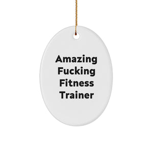 Funny Fitness Trainer Oval Ornament Gifts from Men, Women, Friends, and Family for Christmas Unique Presents - Image 1
