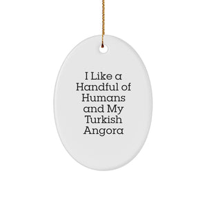 Turkish Angora Cat Oval Ornament, Funny Quote, Ideal Gift for Cat Lovers, Men, Women, Friends, Family, from You, at Christmas, Unique Christmas Unique Gifts - Image 1