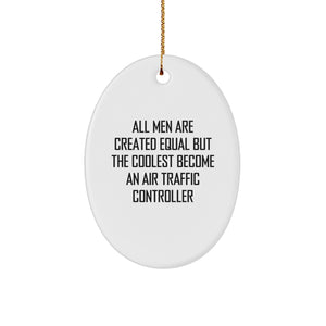 Air Traffic Controller Gifts from Men, Unique Oval Ornaments for Air Traffic Controllers with Funny Quote, Perfect Christmas Unique Gifts for Air Traffic Controller Friends - Image 1