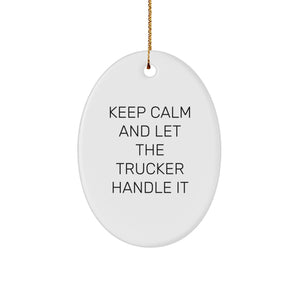 Funny Trucker Christmas Unique Gifts for Men Oval Ornament, Gifts from Friends or Family - Image 1
