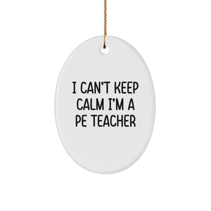 Funny PE Teacher Gifts for Men Oval Ornament from Friends Christmas Unique - Image 1