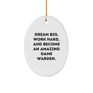 Funny Game Warden Gifts from Friends and Family - Oval Ornament for Christmas - Image 1