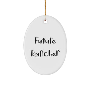 Funny Future Rancher Christmas Oval Ornament Gifts from Family to Future Rancher Man Decorative Oval Ornament for Christmas Unique Gifts - Image 1