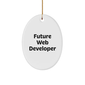 Funny Future Web Developer Oval Ornament Gifts from Men to Web Developer Friends for Christmas Unique - Image 1