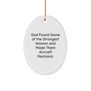 Funny Inspirational Oval Ornament Gifts from Men to Aircraft Mechanic Friends - Image 1