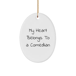 Funny Comedian Oval Ornament Gifts from Friends for Comedian Men, Gifts for Men, Comedian Christmas Unique Gifts - Image 1
