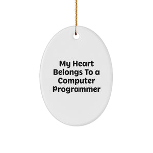 Funny Computer Programmer Gifts from Family - My Heart Belongs To A Computer Programmer Christmas Unique Gifts for Him - Image 1