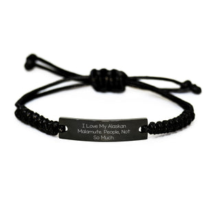 Funny Alaskan Malamute Dog Gifts Rope Bracelet from Friends, Birthday Unique Gifts for Alaskan Malamute Dog Lovers - Image 1