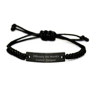 Designer Rope Bracelet Gifts from Men for Women - 'Officially The World's Coolest Designer' Funny Rope Jewelry for Mother's Day Unique Gifts - Image 1