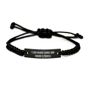 Gifts from Friends for Board Game Enthusiasts Rope Bracelet Funny Quote - Unique Christmas Memorable Presents for Men Women Family - Image 1