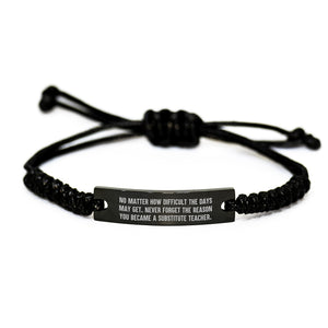 Funny Substitute Teacher Gifts - Rope Bracelet for Christmas Unique Gifts from Friends to Men Women Family Coworkers - Image 1
