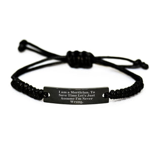 Funny Mortician Gifts, Birthday Unique Gifts for Men from Friends, I Am A Mortician Rope Bracelet, Personalized Mortician Accessories, Birthday Unique Gifts - Image 1