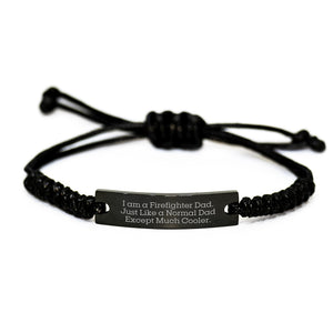 Firefighter Dad Gifts, Rope Braces for Men, Birthday Unique Presents from Friends, Family, or Coworkers, 'I Am A Firefighter Dad' Engraved - Image 1
