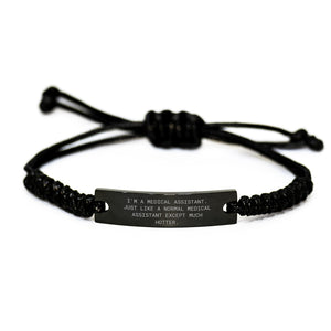 Medical Assistant Rope Bracelet, Funny Quote, Gifts from Friends, Gifts for Medical Assistants, Graduation Unique Gifts - Image 1