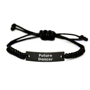 Funny Inspirational Dancer Gifts from Friends Future Dancer Birthday Unique Rope Braceltes with Quote 'Future Dancer' for Dancer - Image 1