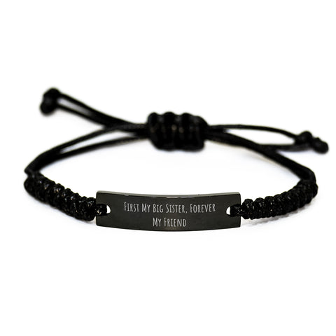Image of Big Sister Gifts from Family, First My Big Sister Forever My Friend Adjustable Rope Bracelet for Graduation, Gifts for Big Sister from Family - Image 1