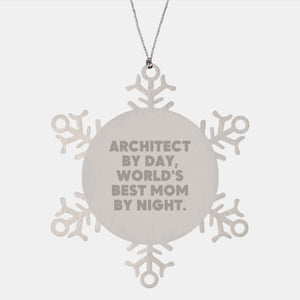 Architect Snowflake Ornaments, Funny Christmas Unique Gifts from Mom to Architect Friends, Unique Snowflake Decorations - Image 1