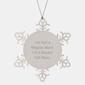 Bicolor Cat Mom's Funny Snowflake Ornament Gifts from Friends for Family Christmas Unique Finds - Image 1