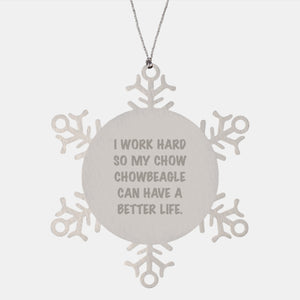 Chow Chow Dog Lovers Gifts from Family to Friends - Snowflake Ornament with Inspirational Quote, Unique Christmas Unique Gifts for Chow Chow Dog Owners - Image 1