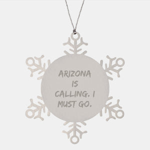 Arizona Snowflake Ornament, Funny Quote Gifts from Arizona Love, Christmas Unique Gifts for Arizona Men, Women, Friends, Coworkers, Family - Image 1