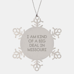 Funny Missouri Snowflake Ornament Gifts from Friends and Family for Missouri Men and Women, Cute Christmas Unique Gifts - Image 1