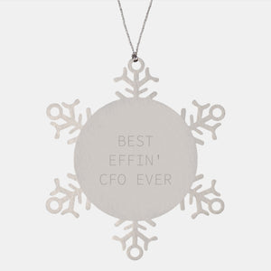 Funny CFO Christmas Snowflake Ornament Gifts from Friends for Best Effin' Cfo Ever - Image 1