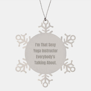 Sexy Yoga Instructor Gifts from Friends for Christmas Unique Snowflake Ornament Shatterproof - Image 1