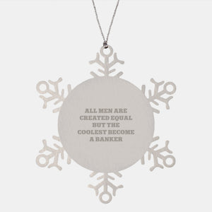 Funny Snowflake Ornaments for Bankers Gifts from Men, Unique Christmas Unique Snowflake Decorations - Image 1