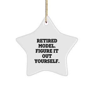 Model Gifts from Friends and Family - Retired Model Figuring It Out Yourself Star Ornament, White, 3.25" Tall, Sublimation Printed - Image 1